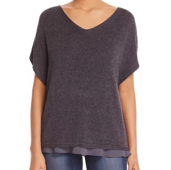 Nic and Zoe Lived In Layered Look Top Linen Blend Lavender Lilac NEW Size Medium - Picture 2 of 13